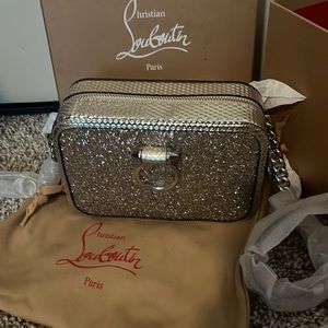Christian Louboutin Rubylou Silver Glitter Purse